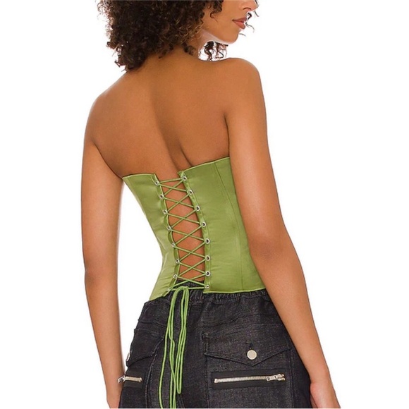 GUIZIO green corset top size M - Picture 3 of 5
